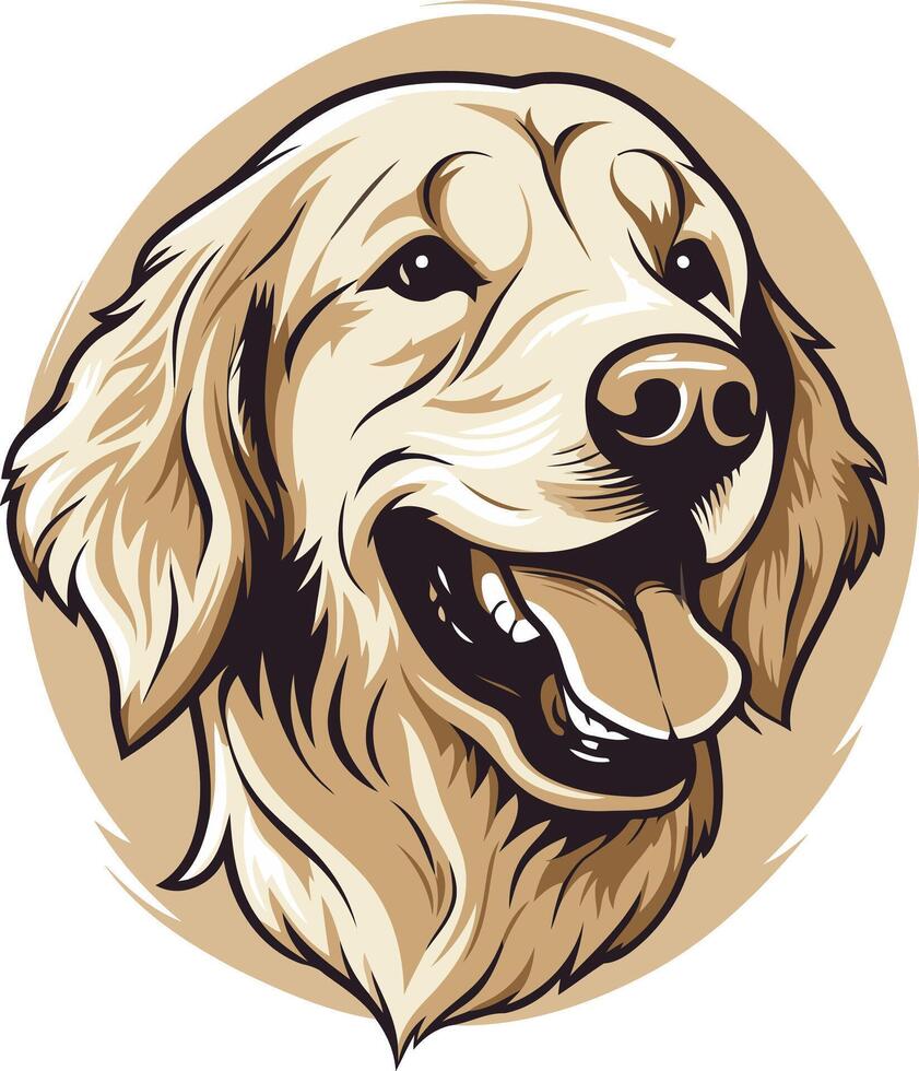 Golden Retriever Portrait A Happy Pup vector