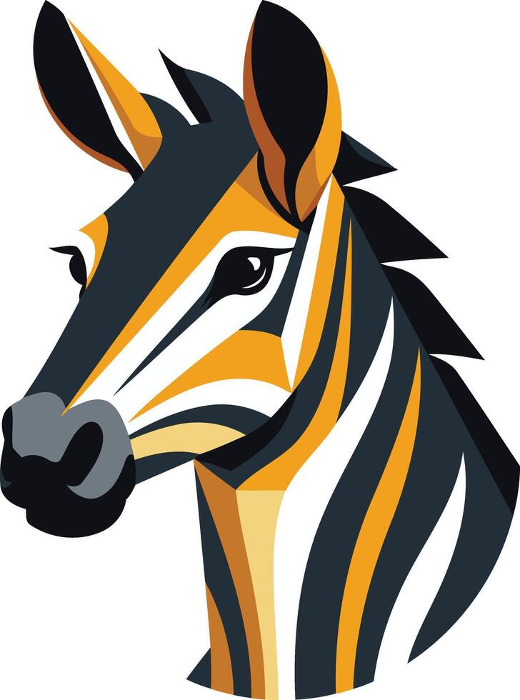 A bold and stylized zebra head, perfect for logos, branding, and animal themed designs vector