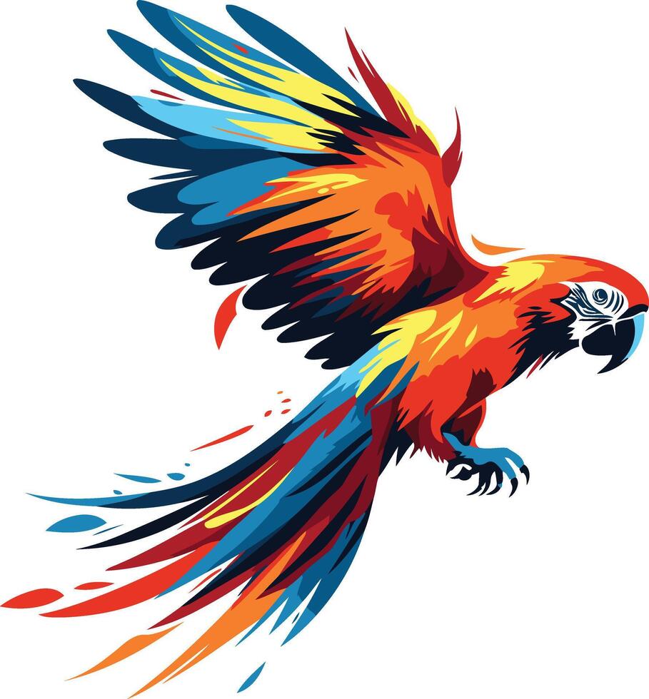 Abstract Colorful Parrot in Flight vector