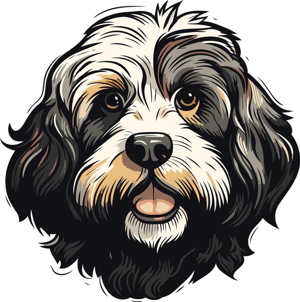A Portrait of a Cute Cockapoo vector