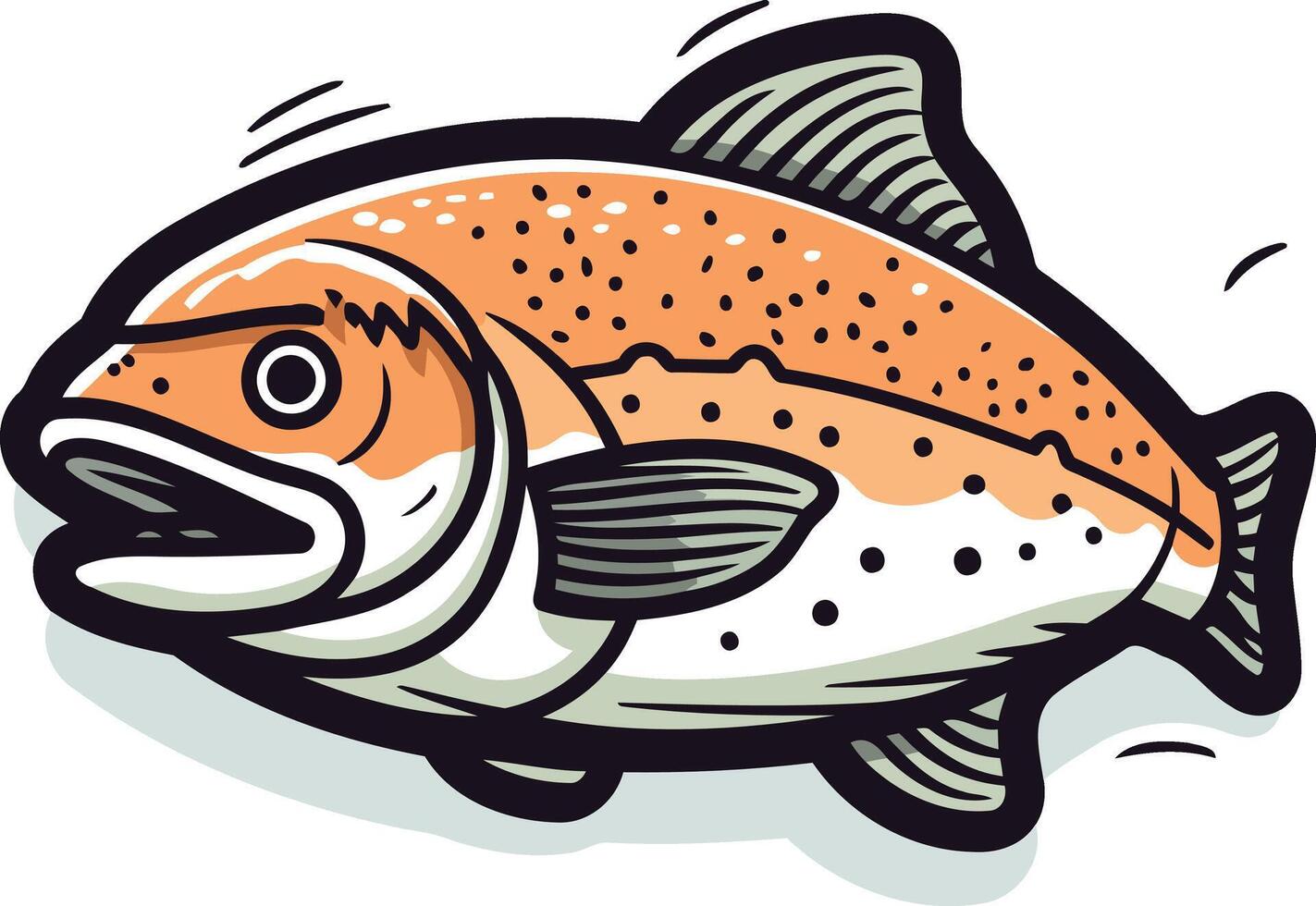 Cartoon Illustration of a Salmon vector
