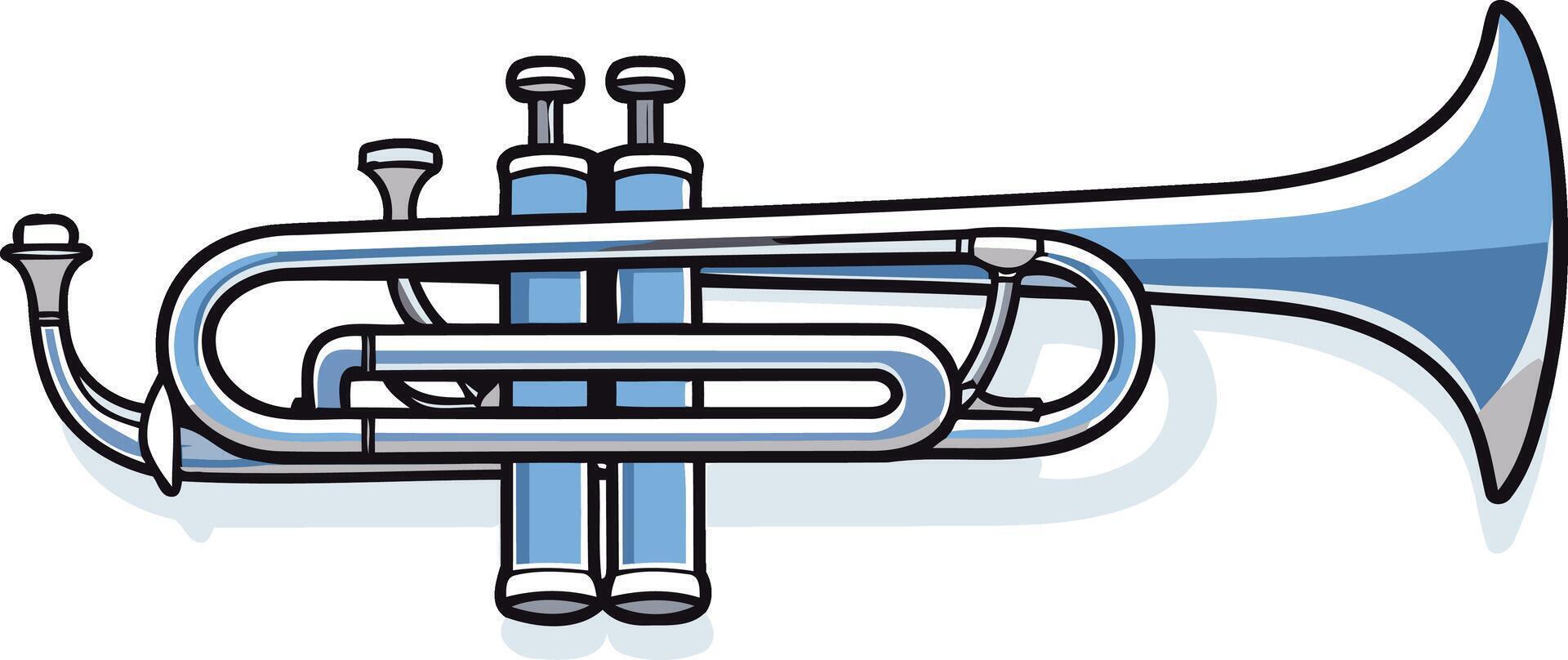 Blue Trumpet with a Curved Bell vector