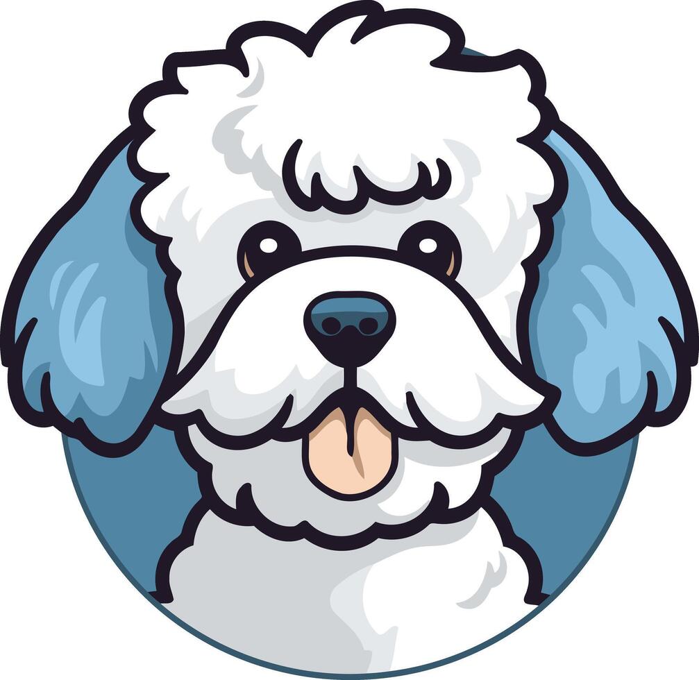 Cute Cartoon Dog with Blue Ears vector