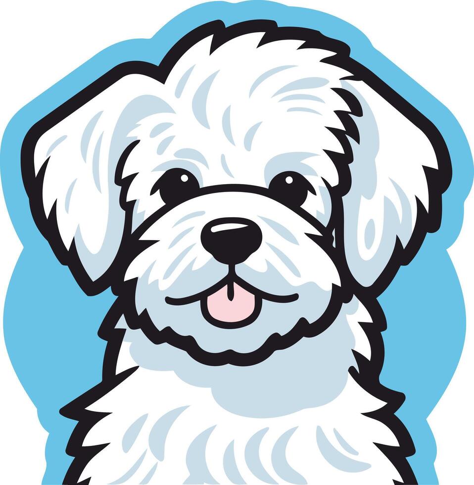 Cute White Puppy with a Big Smile vector