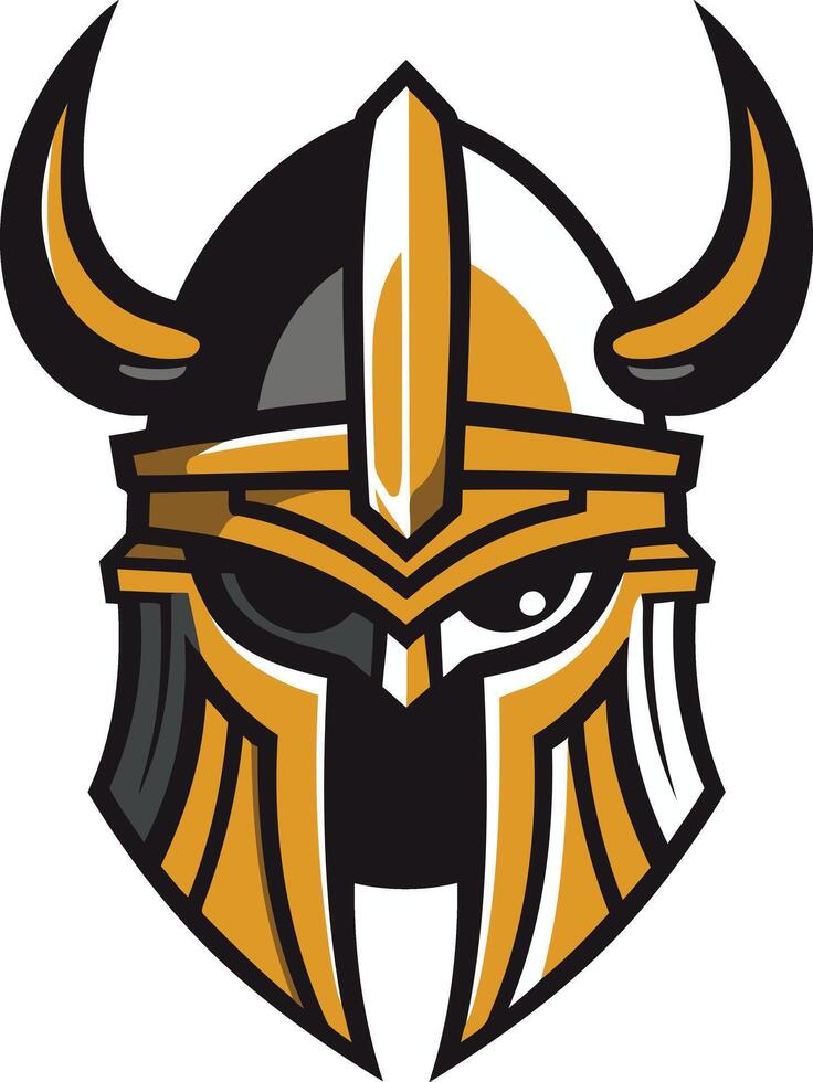 Golden Viking Helmet Logo vector