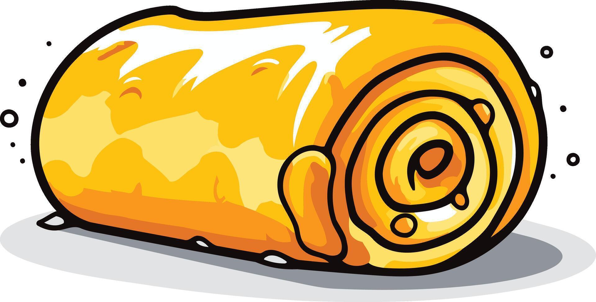 Cartoon Illustration of a Delicious Roll Cake vector