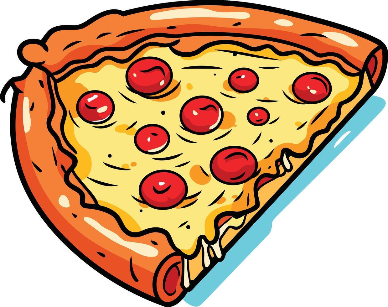 A Single Slice of Delicious Pepperoni Pizza vector