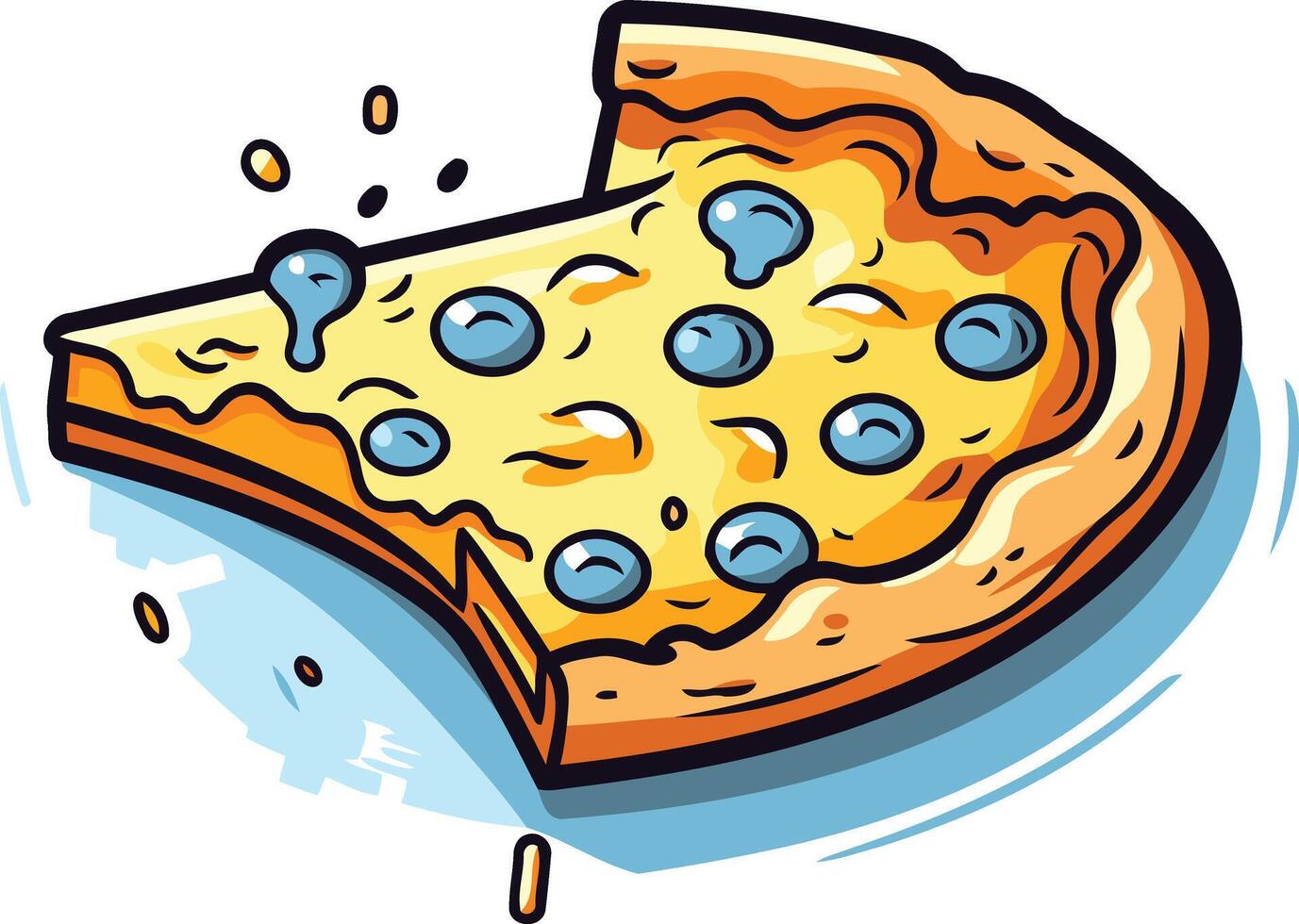 Cartoon Pizza with Blueberry Topping vector