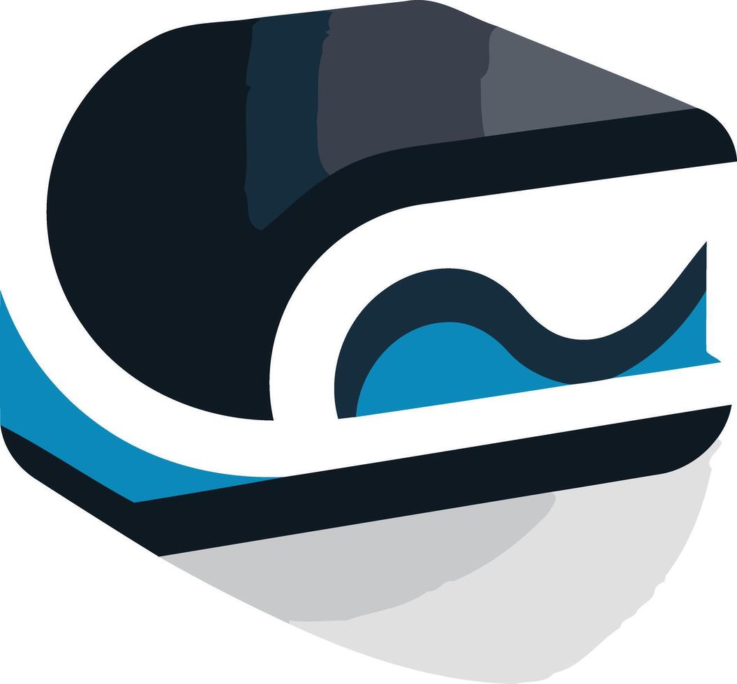 Abstract Geometric Design with Blue and Black vector