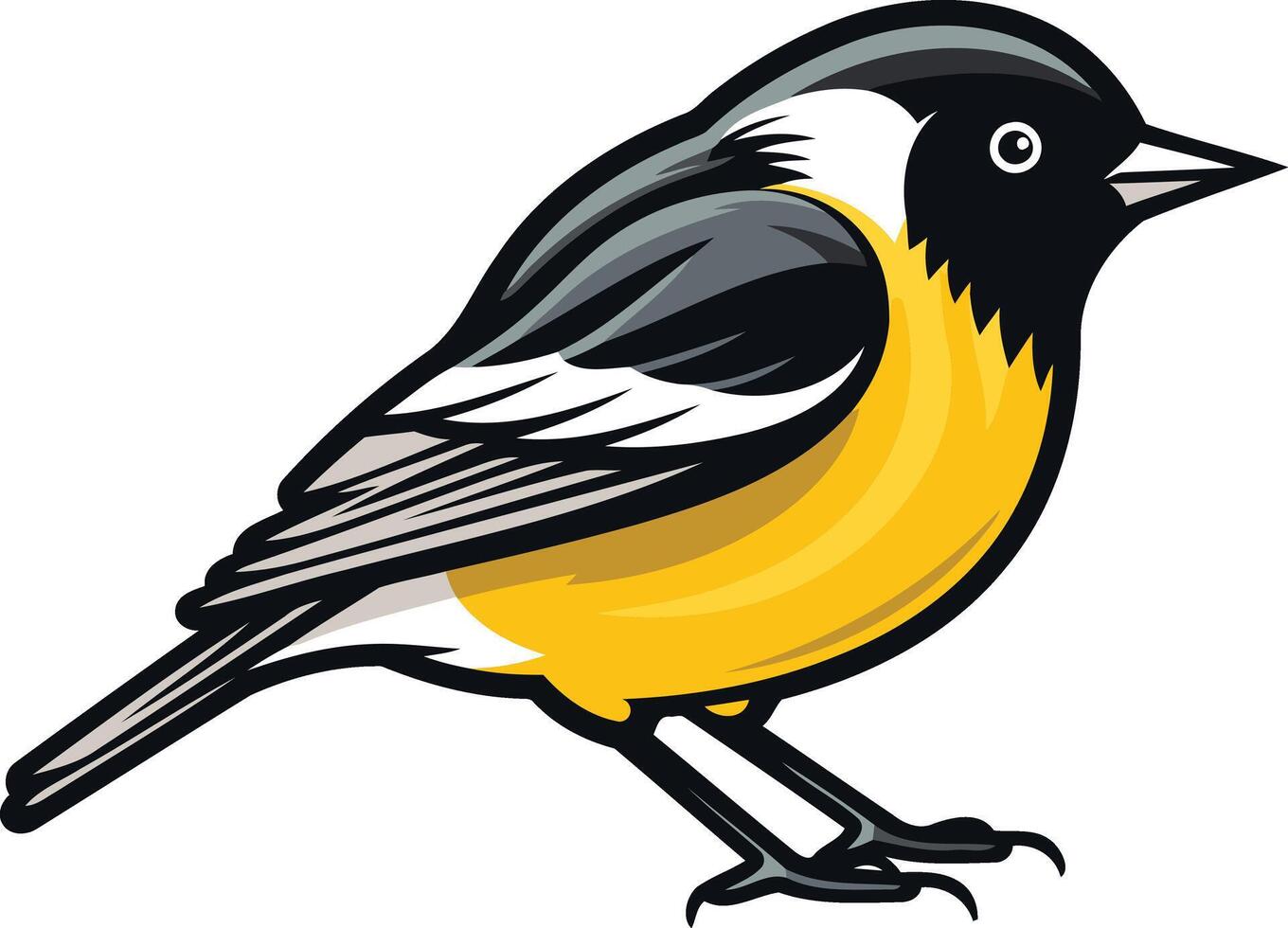 Cartoon Illustration of a Yellow Bird vector