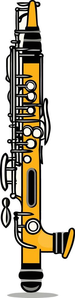 Cartoon Illustration of a Yellow Saxophone vector