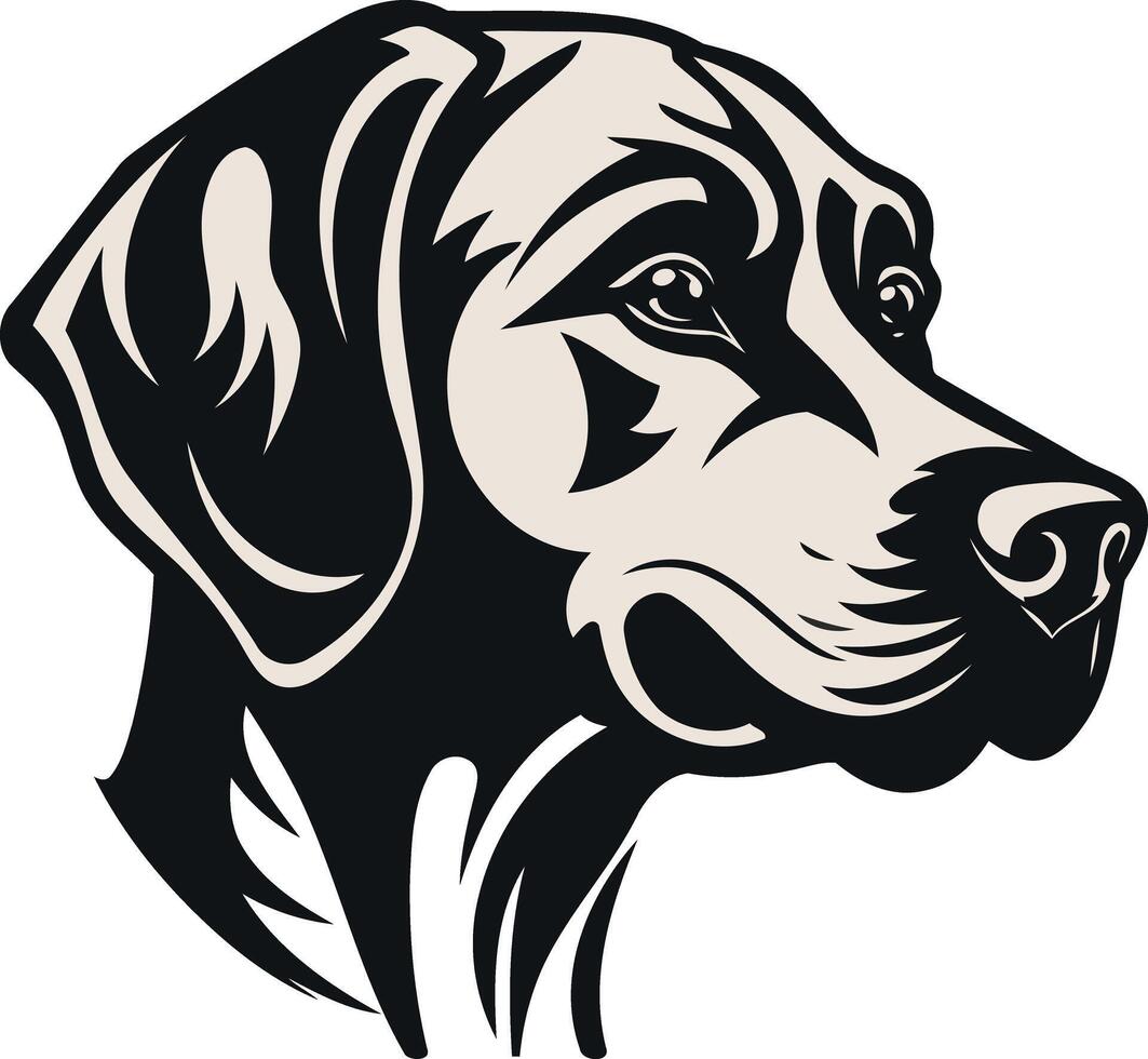 Black and White Dog Portrait vector