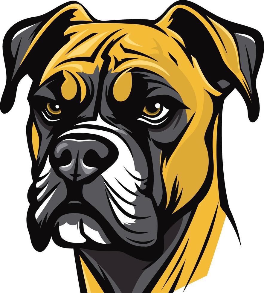 Close-Up Portrait of a Boxer Dog vector