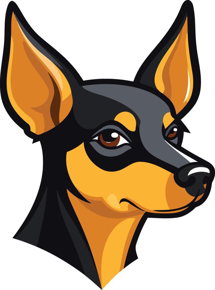 Portrait of a Miniature Pinscher vector