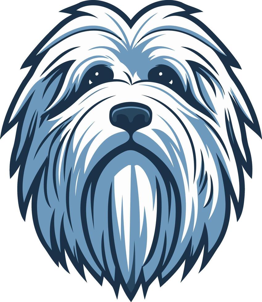 Portrait of a Fluffy Dog vector