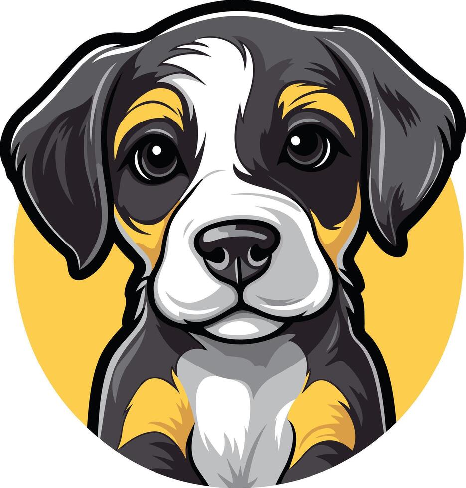 Cute Puppy with Big Eyes vector