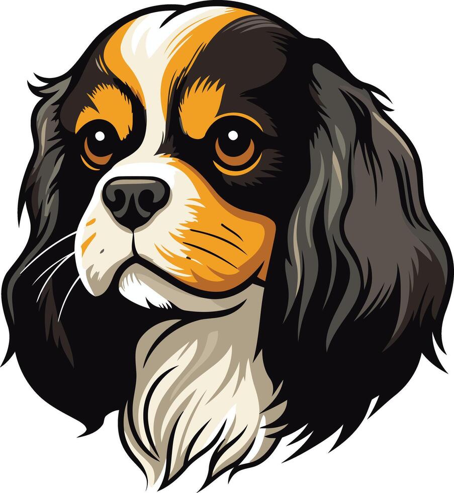 Portrait of a Cavalier King Charles Spaniel vector