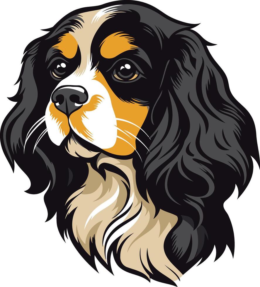 Portrait of a Cavalier King Charles Spaniel vector