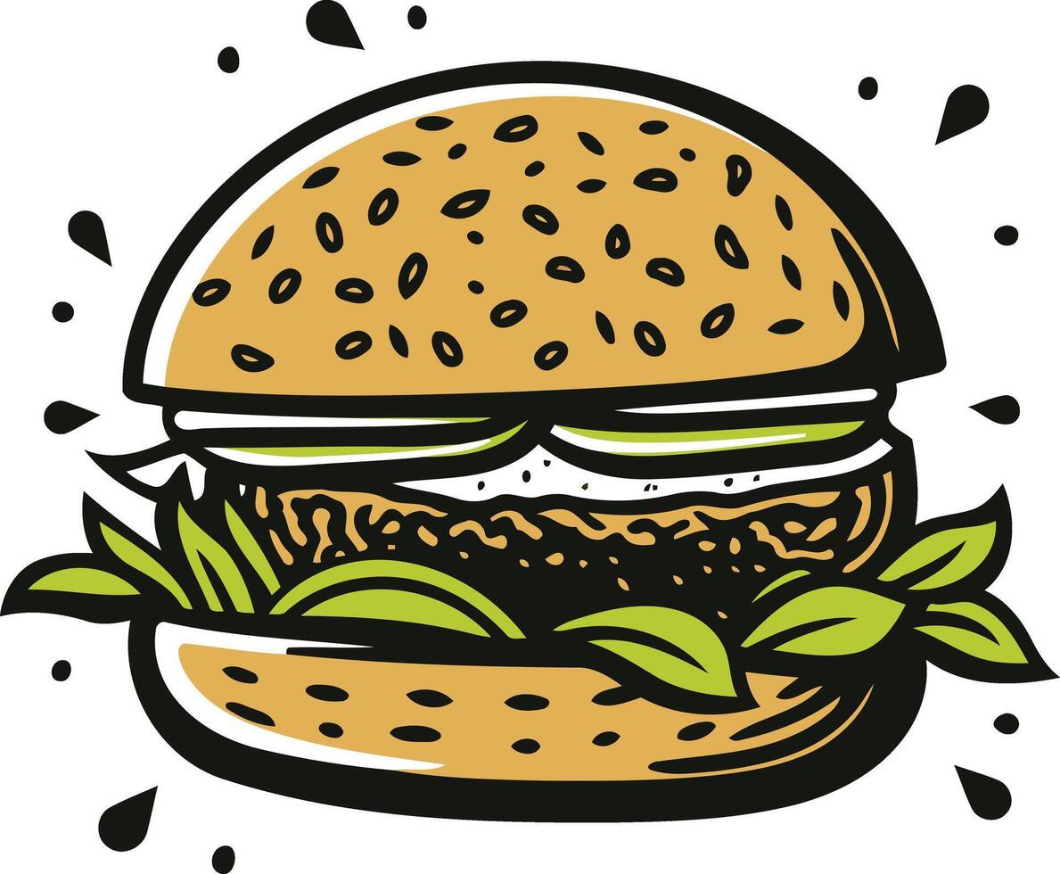 Cartoon Illustration of a Juicy Hamburger vector