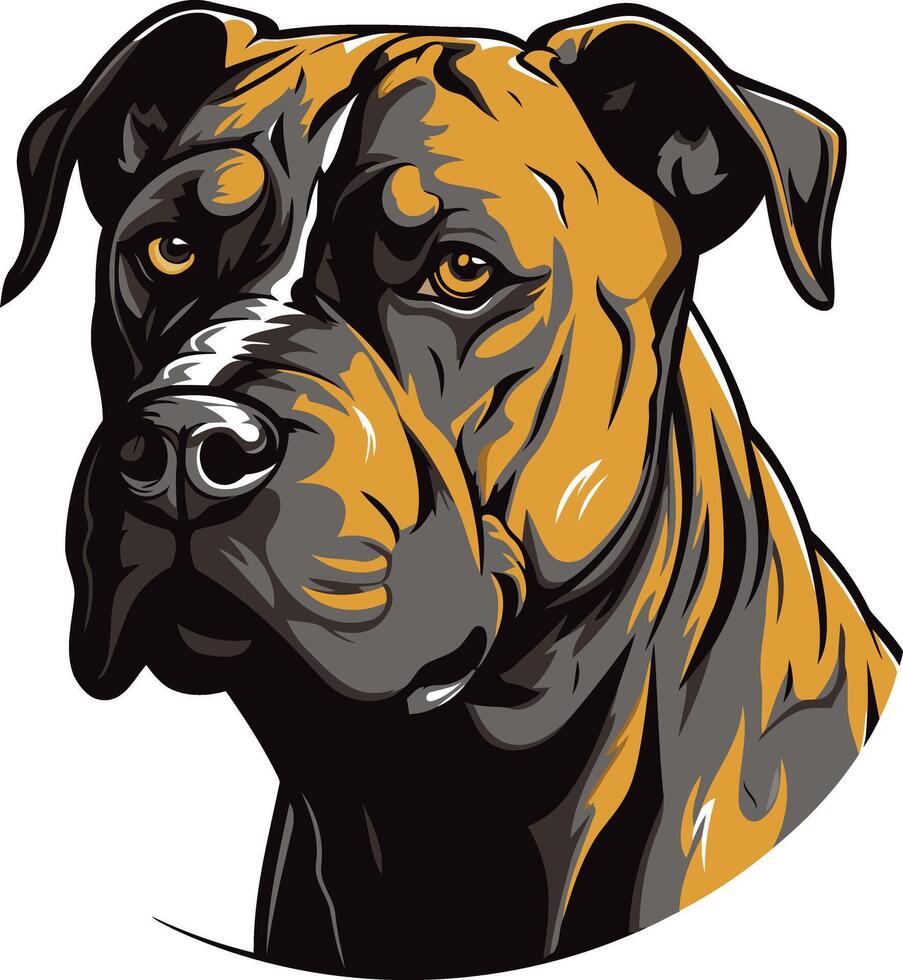 Close Up Portrait of a Brindle Pitbull vector