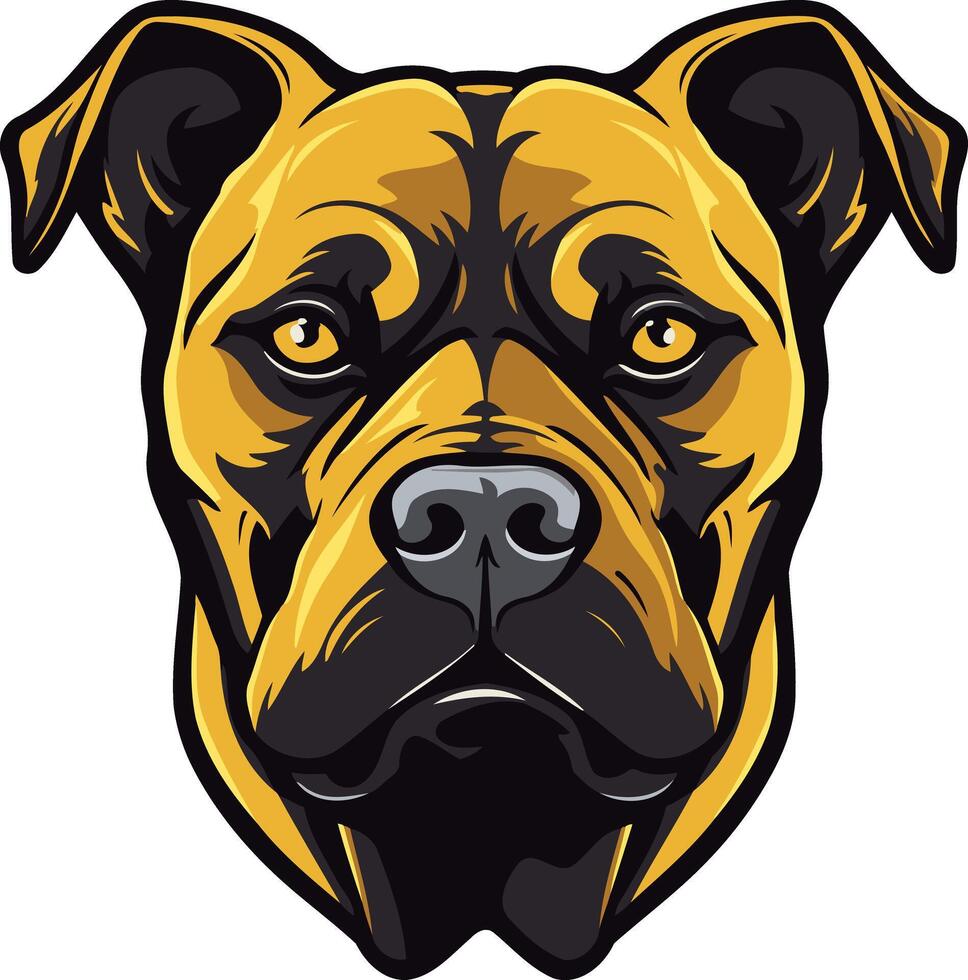 Intense Pitbull Portrait vector