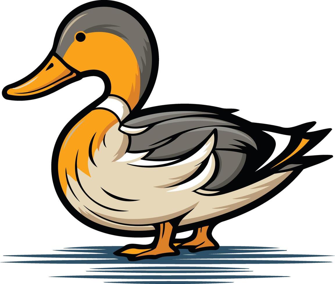 Cartoon Illustration of a Duck vector