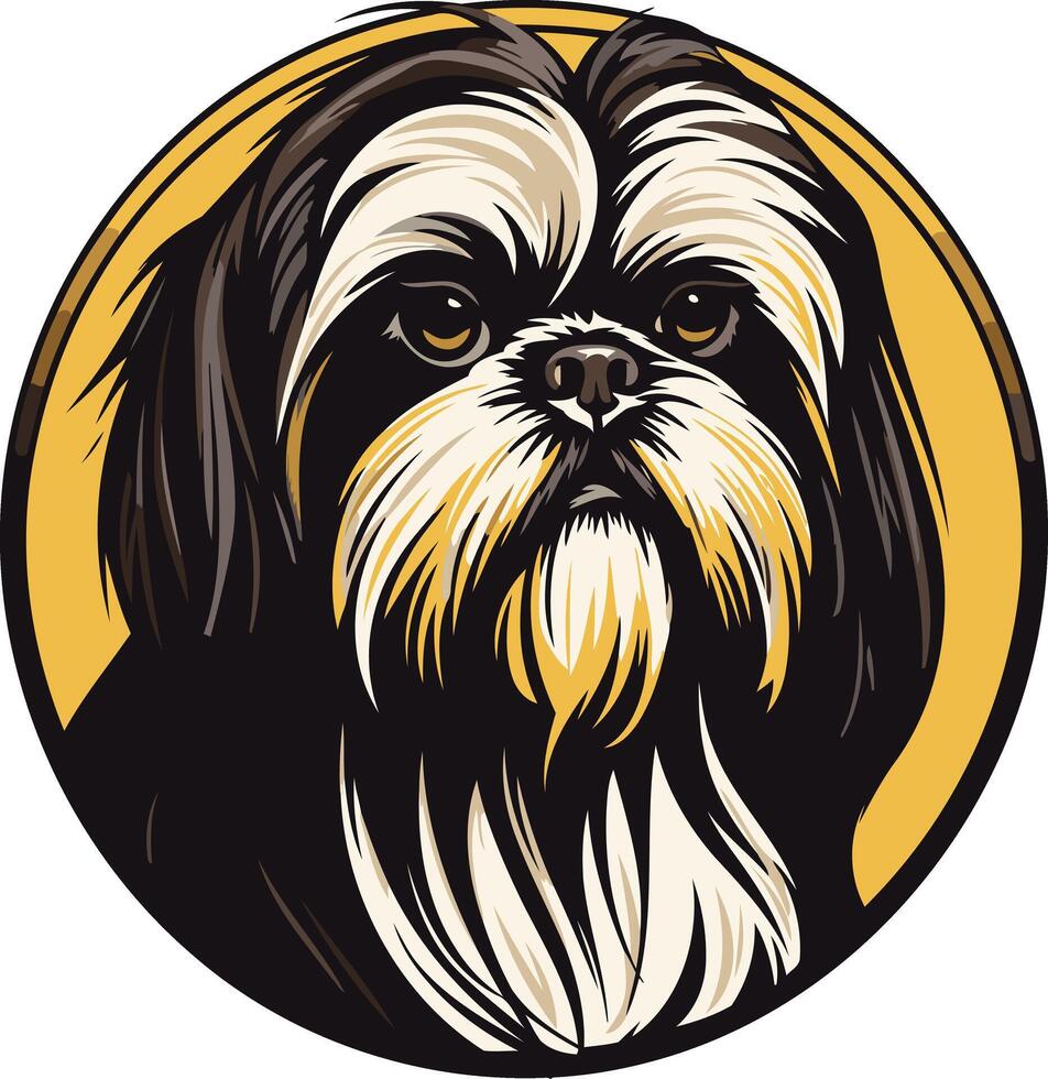 Portrait of a Shih Tzu vector