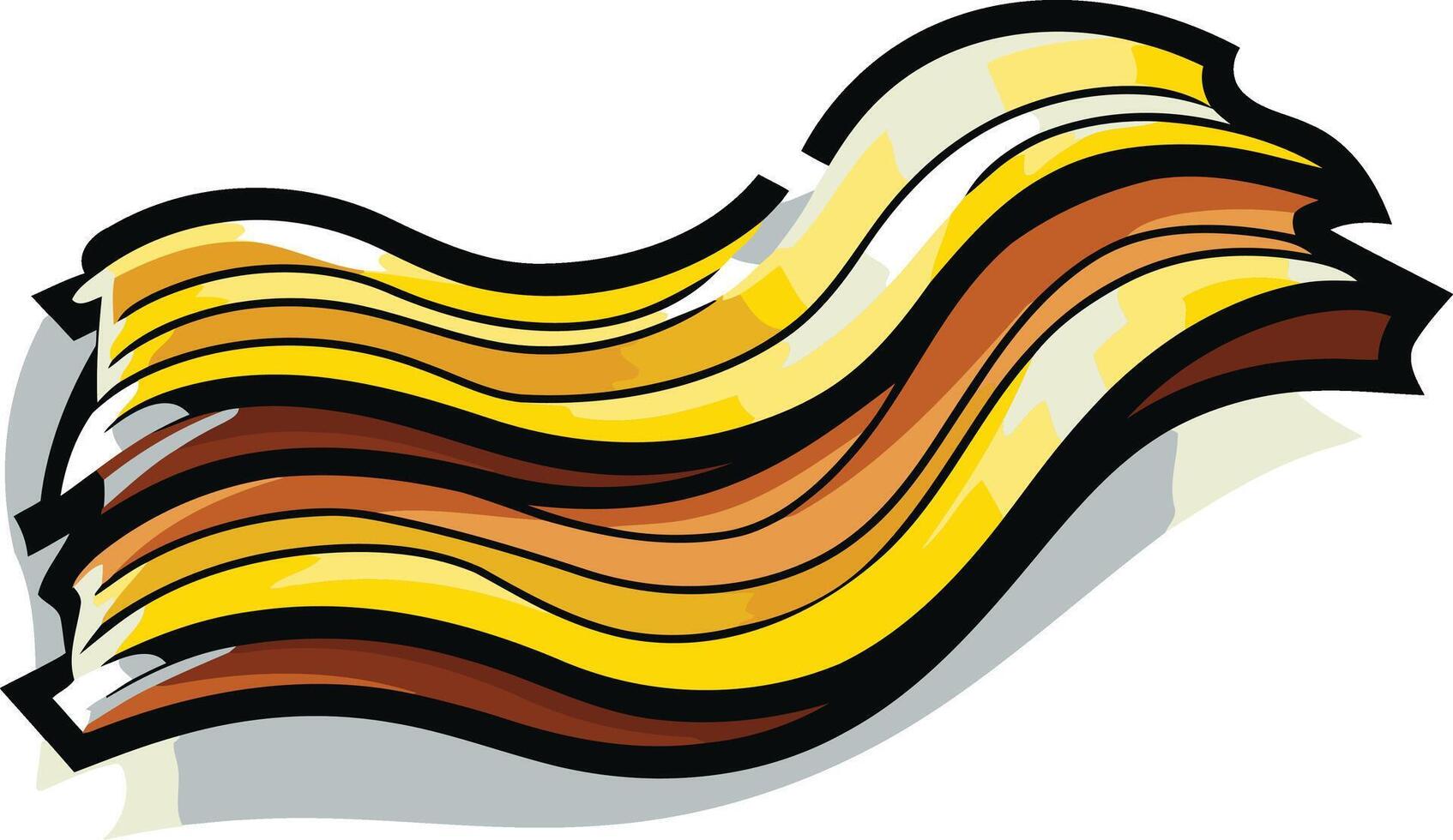 Cartoon Illustration of Wavy Bacon vector