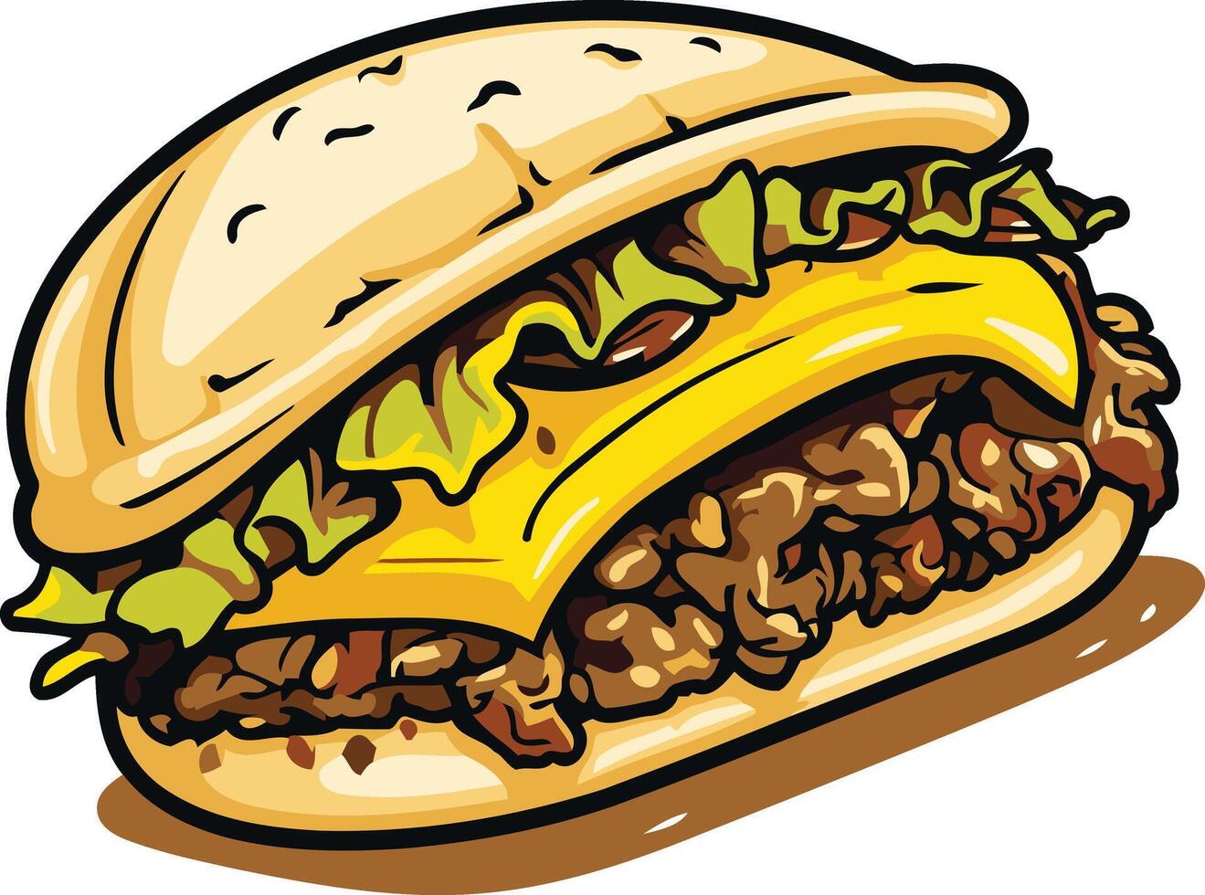 Cartoon Illustration of a Delicious Hamburger vector