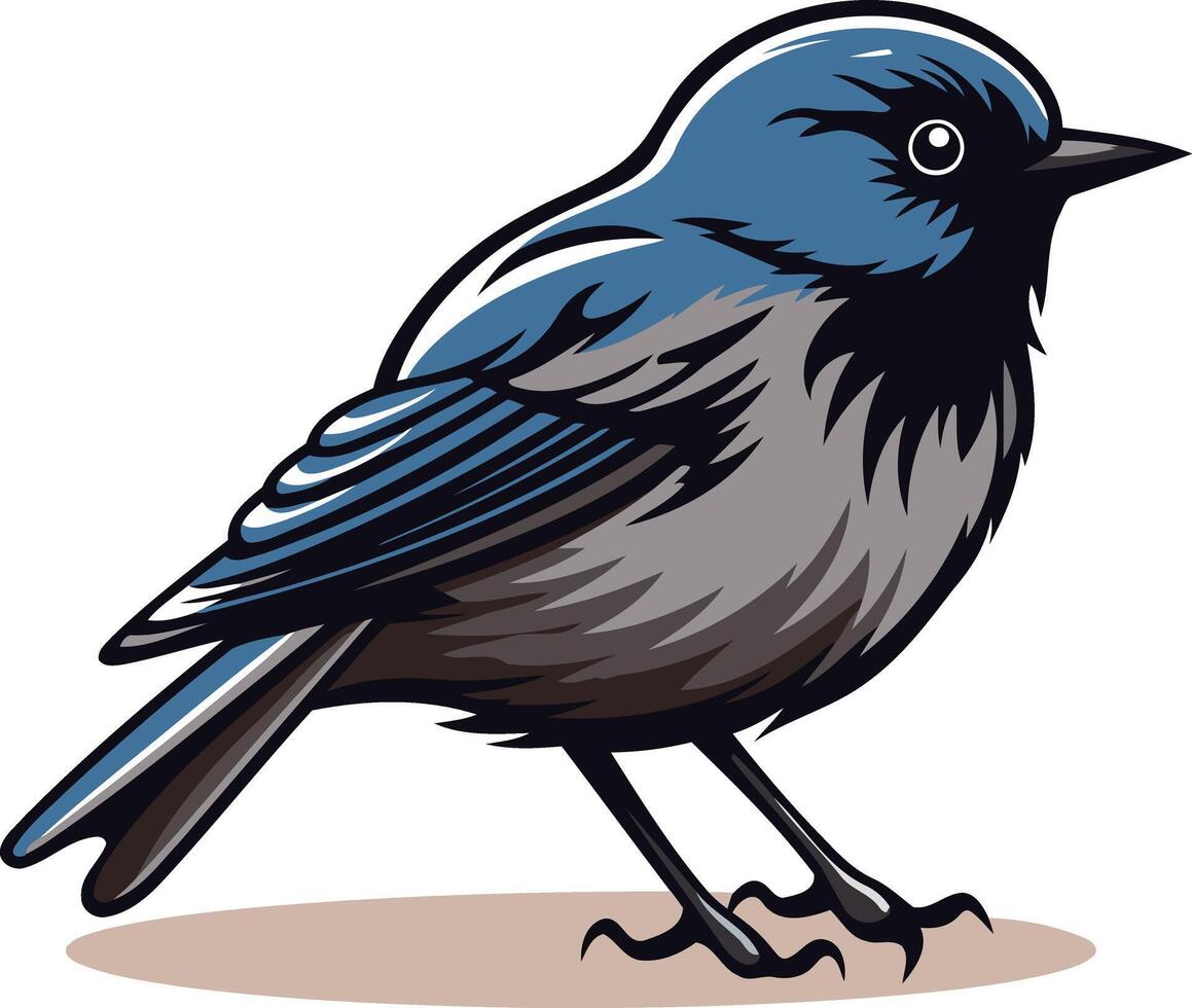 Bluebird Illustration in Side View vector