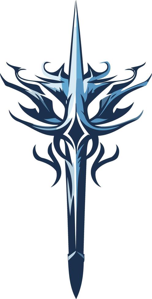 Abstract Sword Design with Blue and White Hues vector