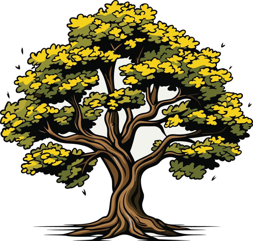 Illustration of a Large Green Tree vector