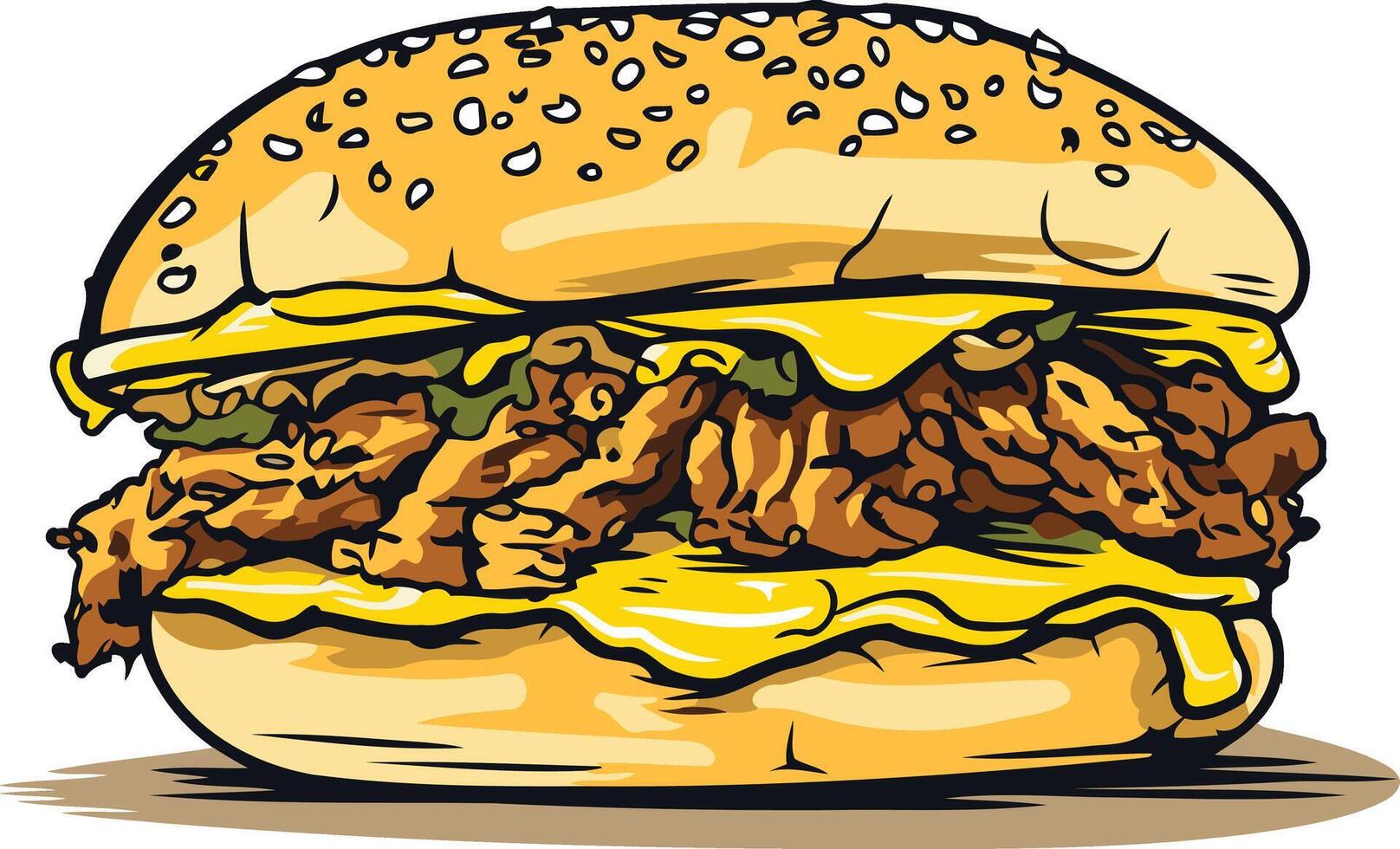 A Deliciously Illustrated Cheesesteak Sandwich vector