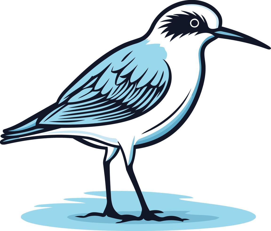 Illustration of a Blue and White Bird vector