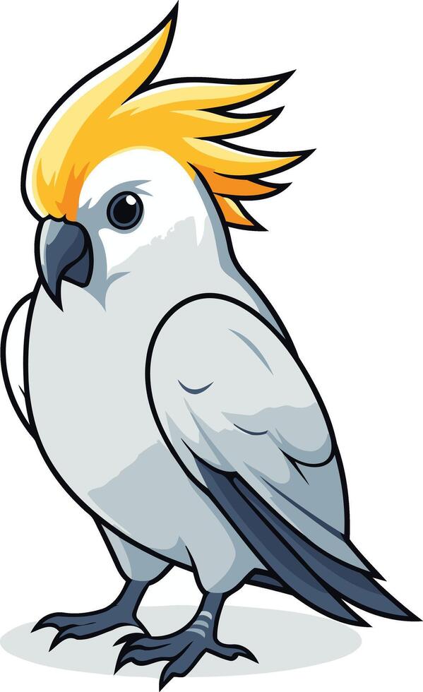 Cartoon Cockatoo with Yellow Crest vector