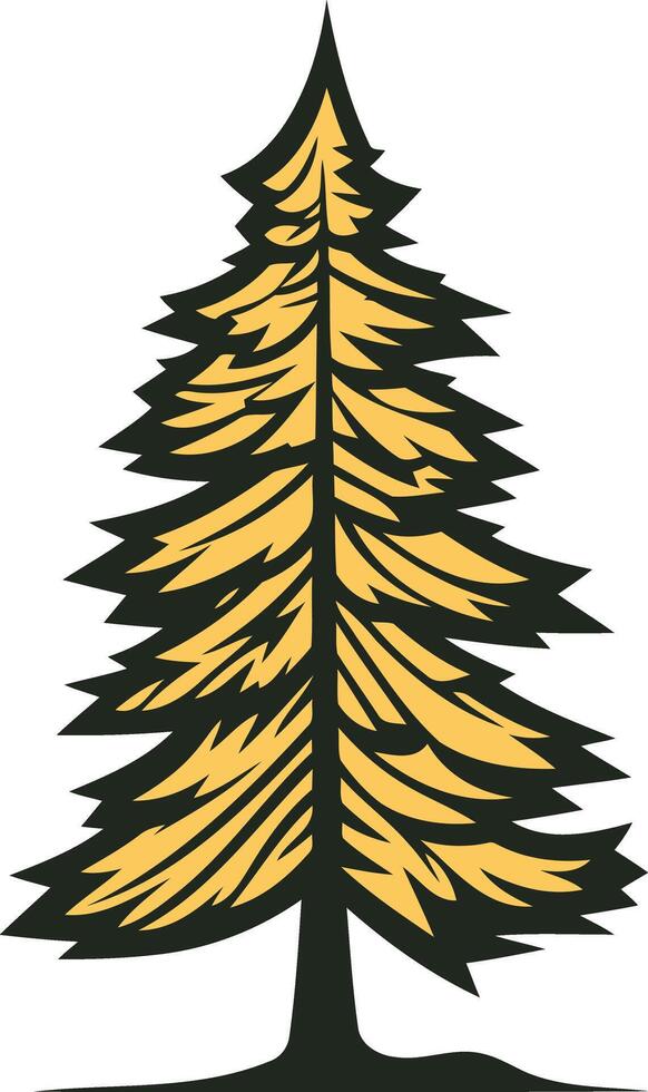 Stylized Illustration of a Pine Tree vector