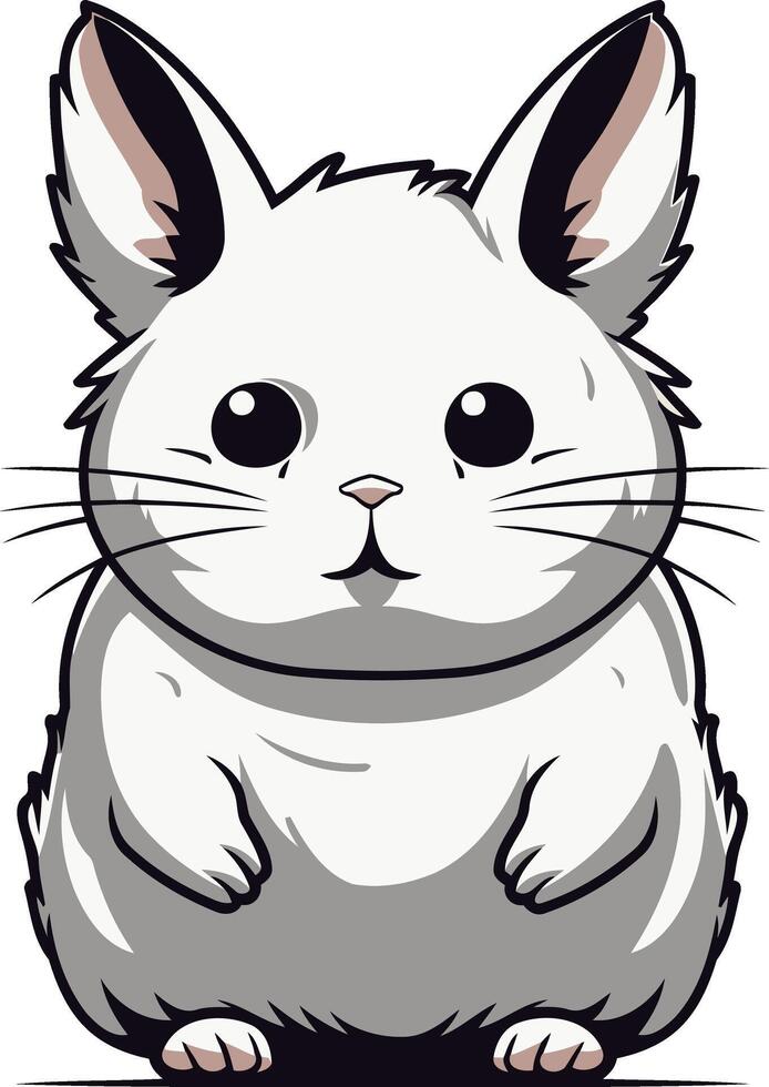Cute Cartoon Chinchilla with Big Eyes vector