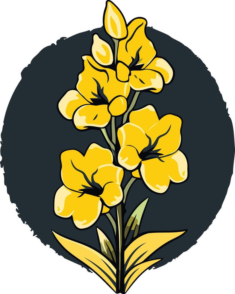 Yellow Flowers on a Dark Background vector
