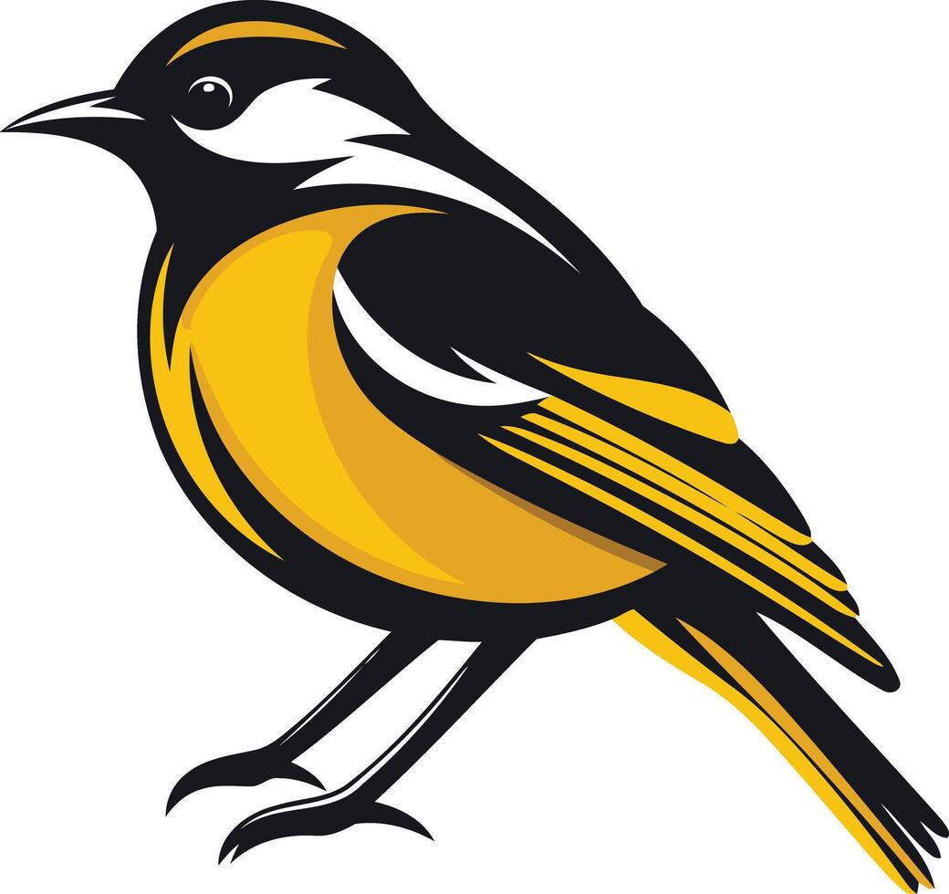 Yellow and Black Bird Illustration vector