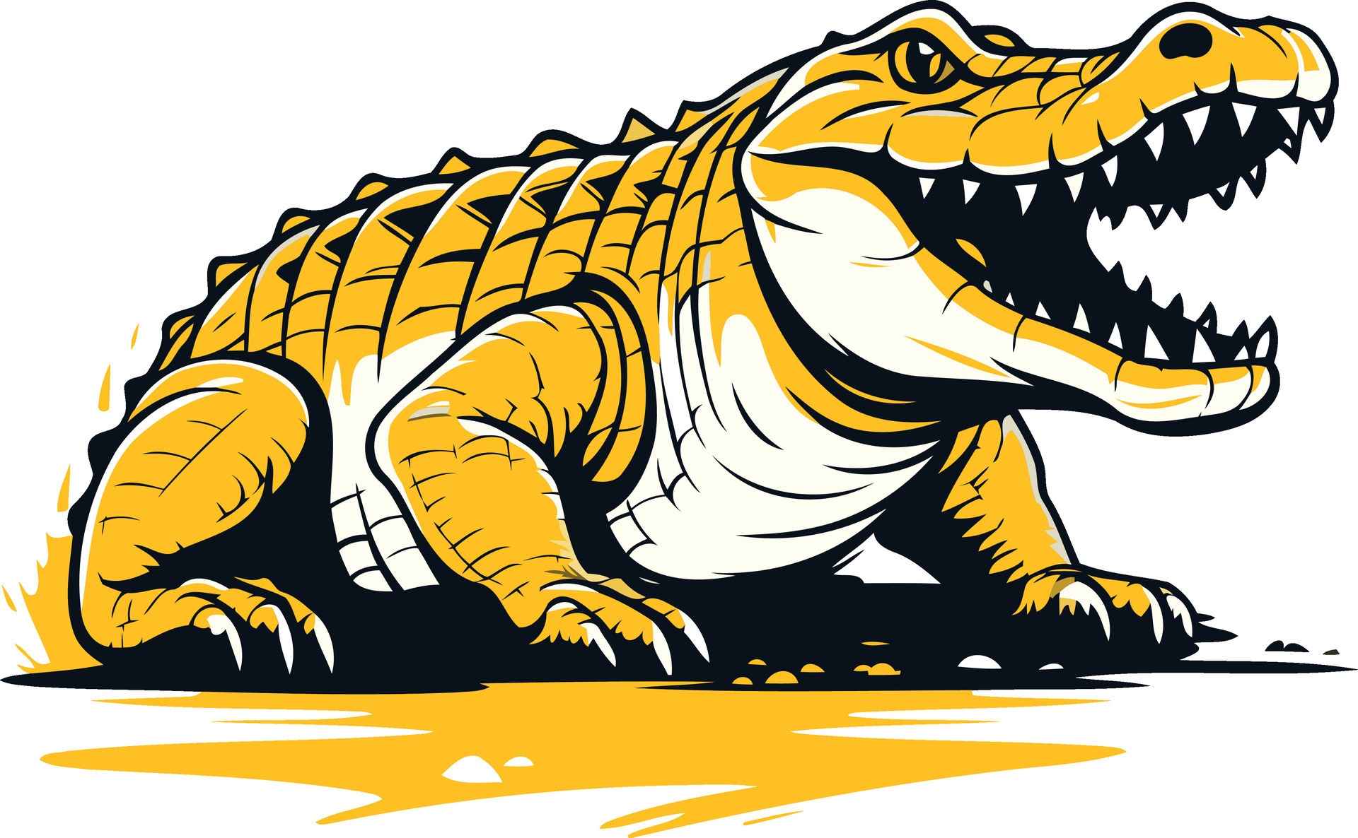 A Yellow Alligator With Open Mouth 49252815 Vector Art at Vecteezy