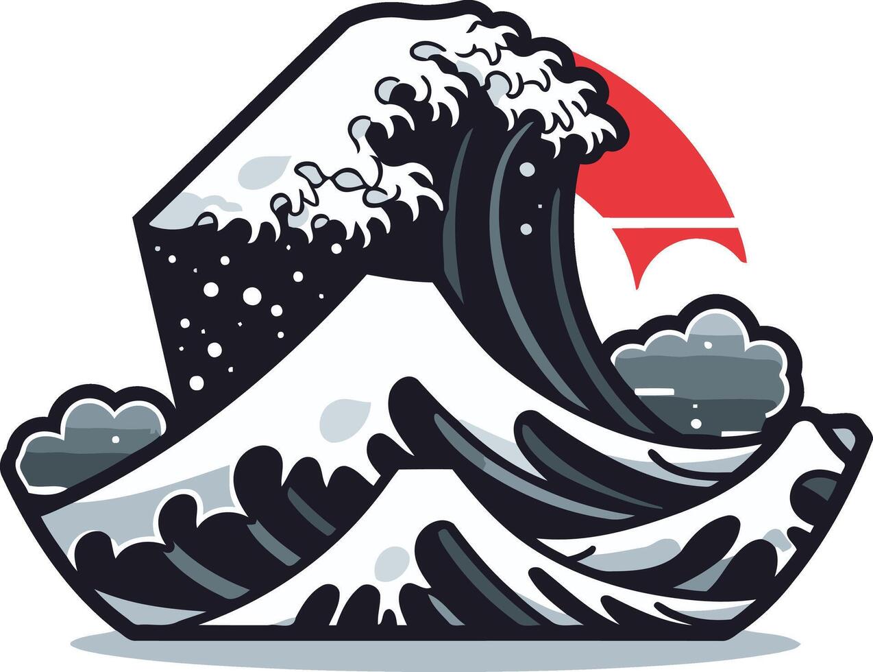 The Great Wave off Kanagawa Illustration vector