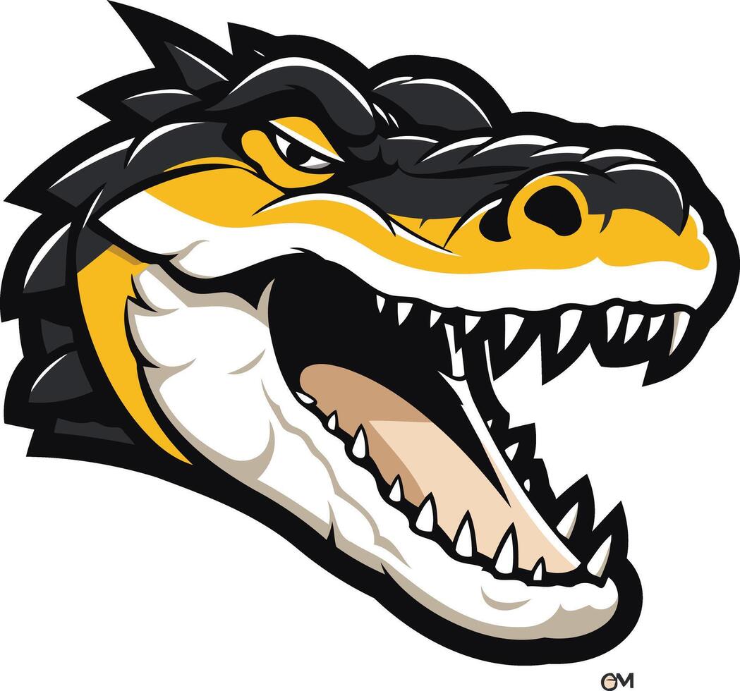 Cartoon Alligator Head with Open Mouth vector