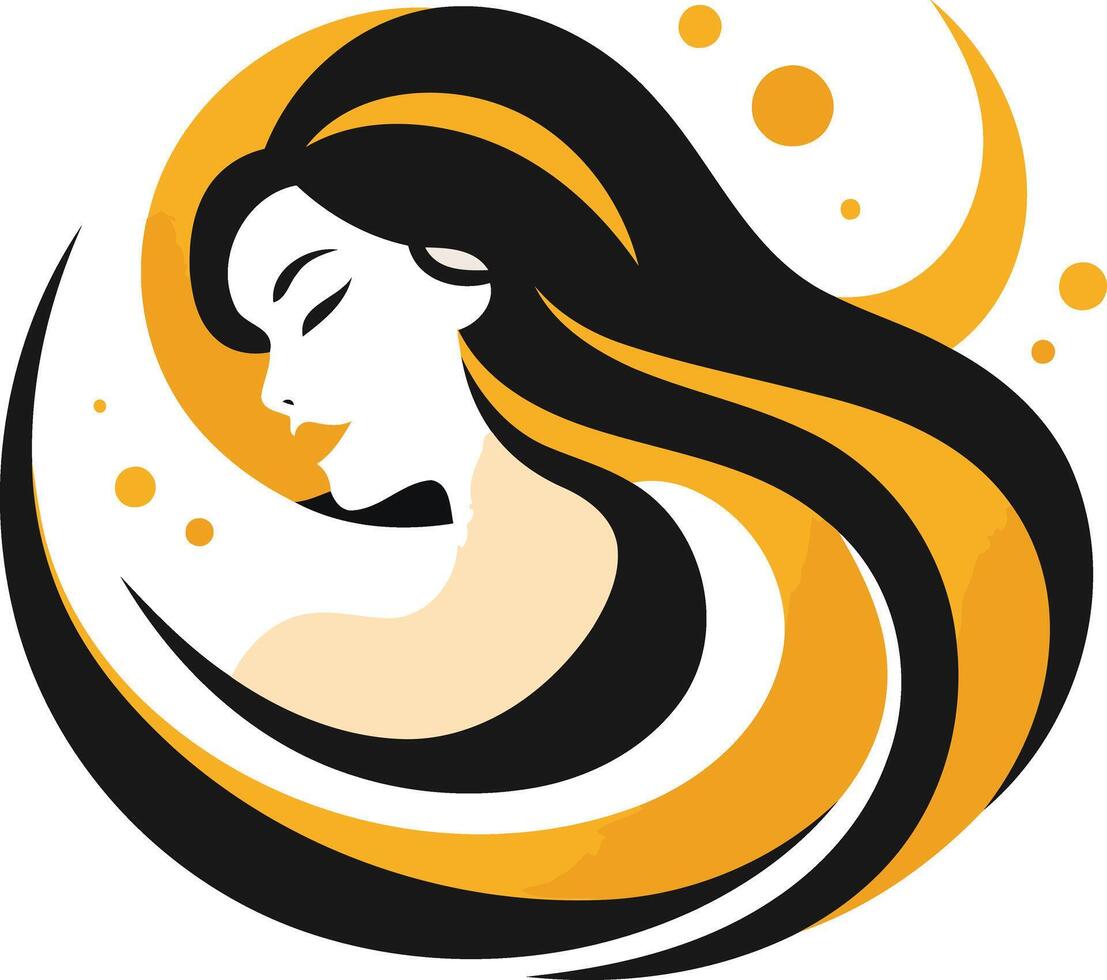Elegant Woman with Flowing Hair vector