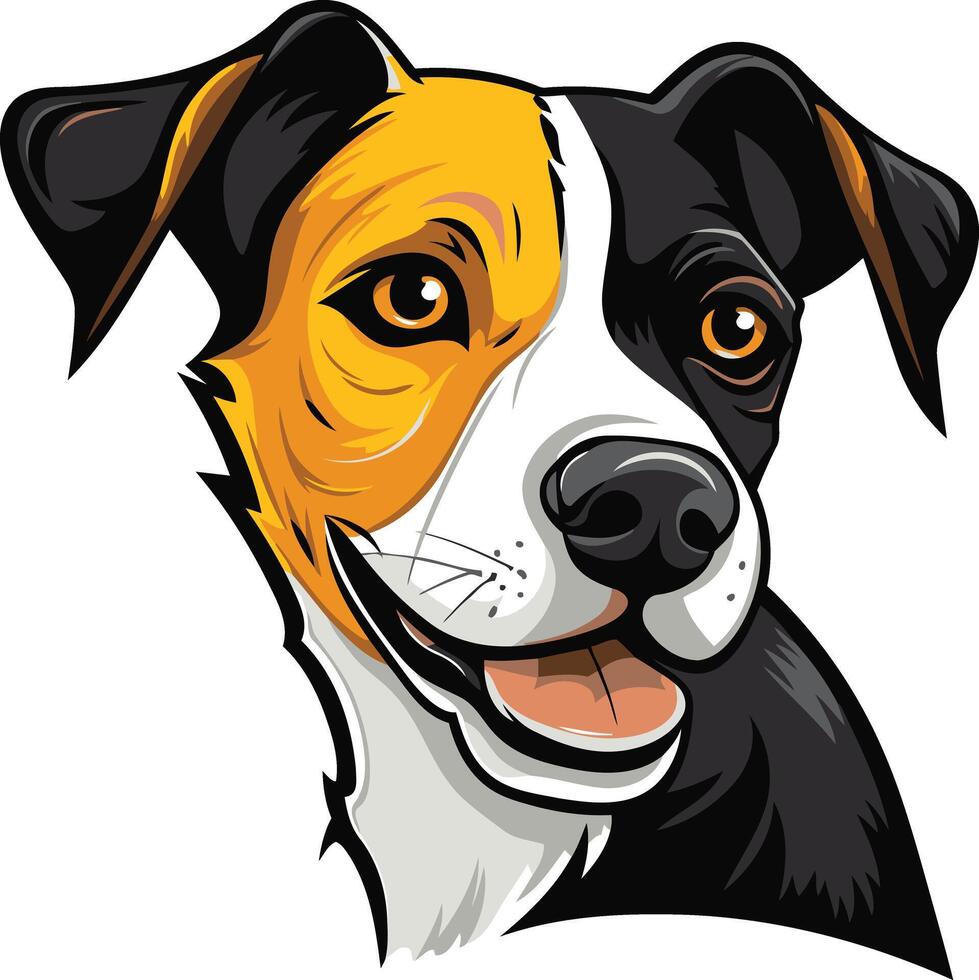 Portrait of a Friendly Jack Russell Terrier vector