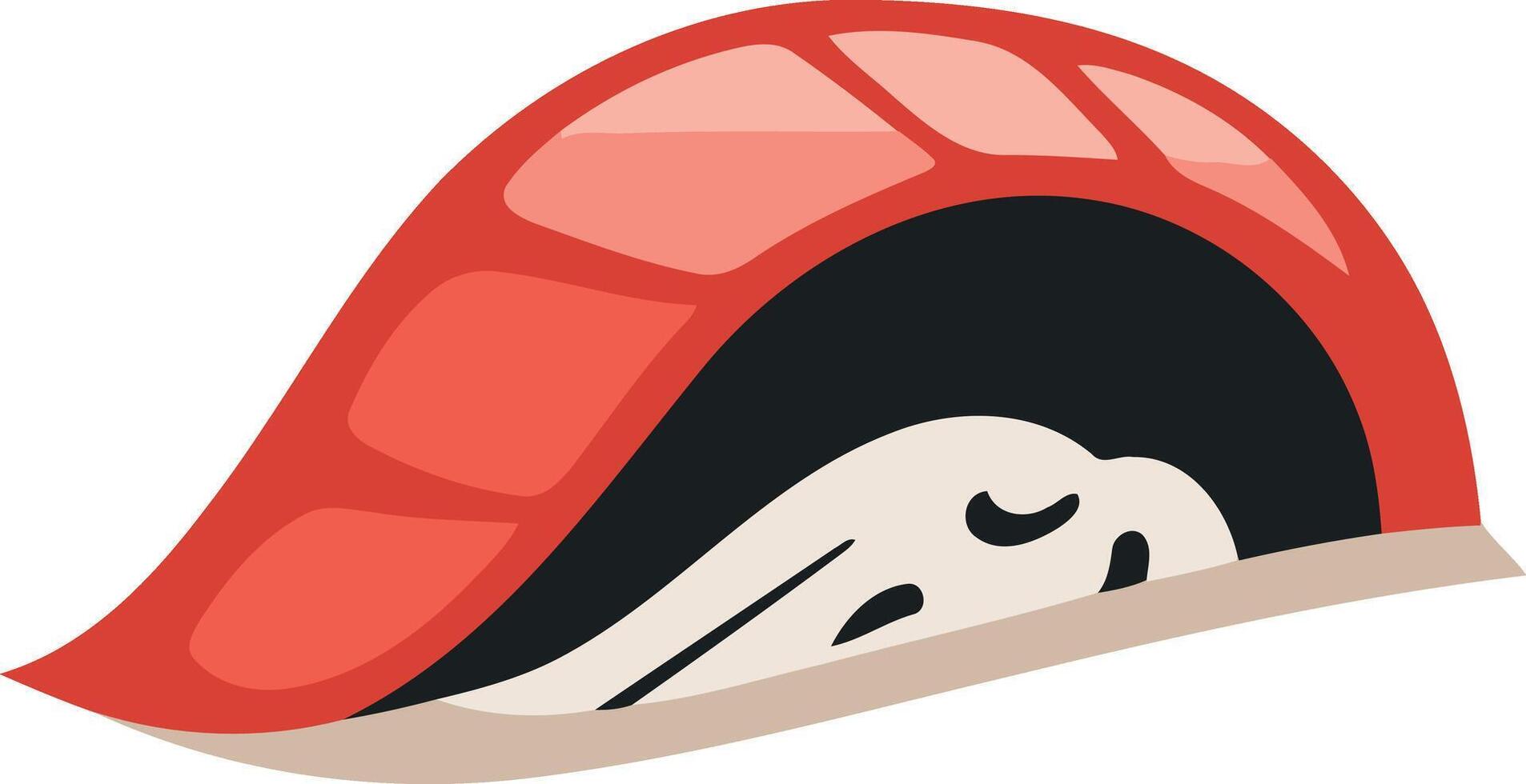 Red and Black Sushi Nigiri Illustration vector