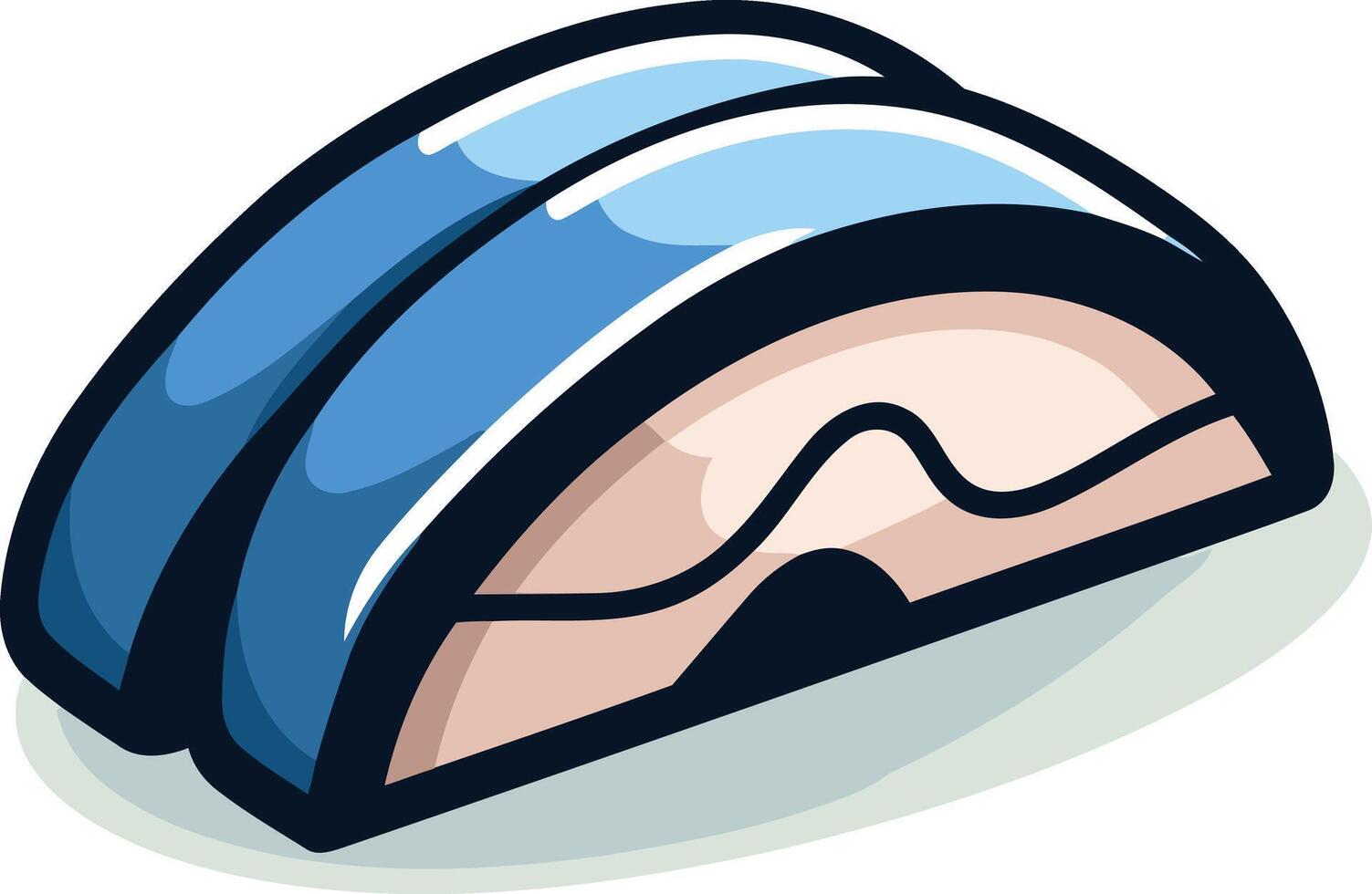 Blue and White Sushi Nigiri vector
