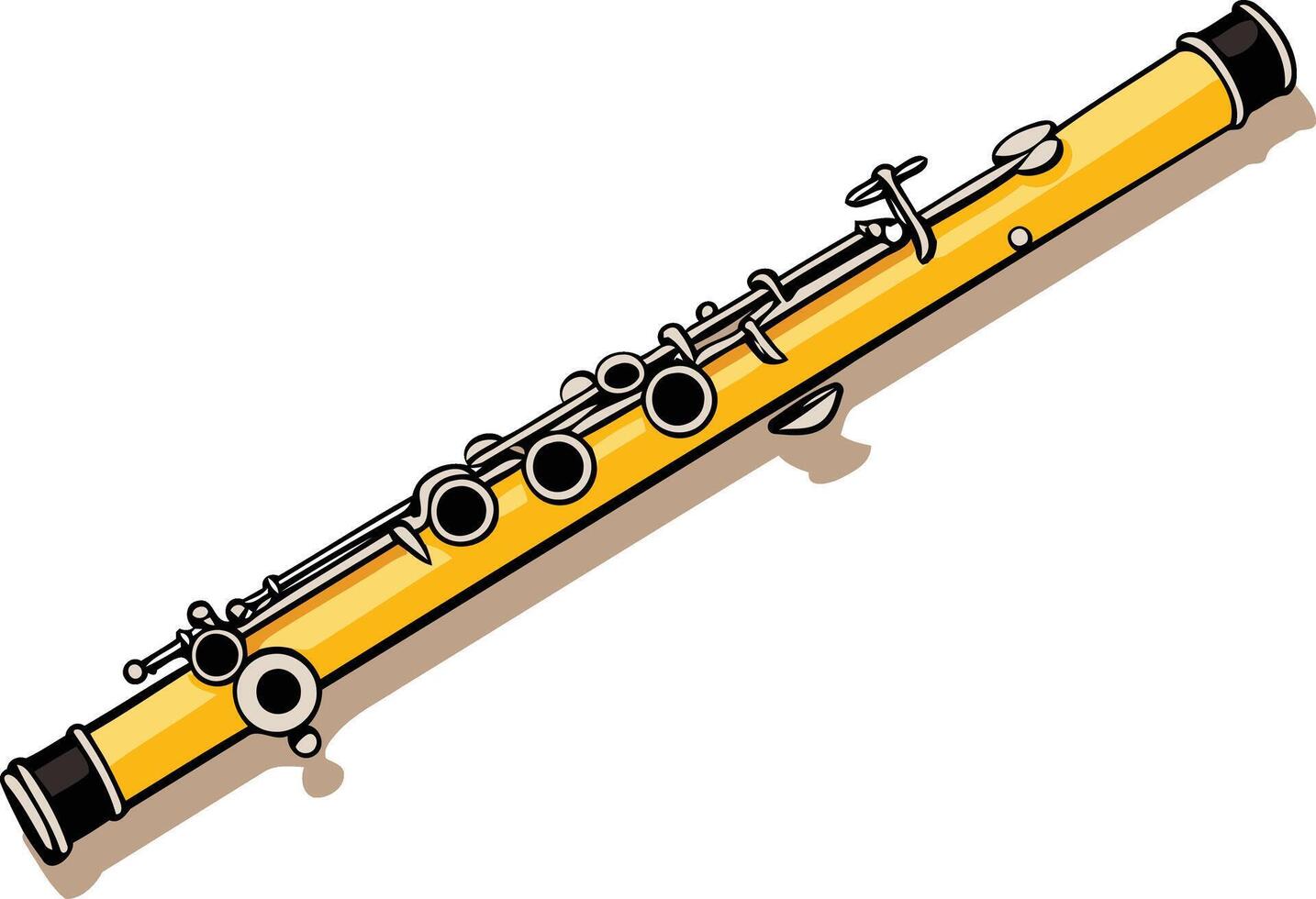 Yellow Flute Instrument vector