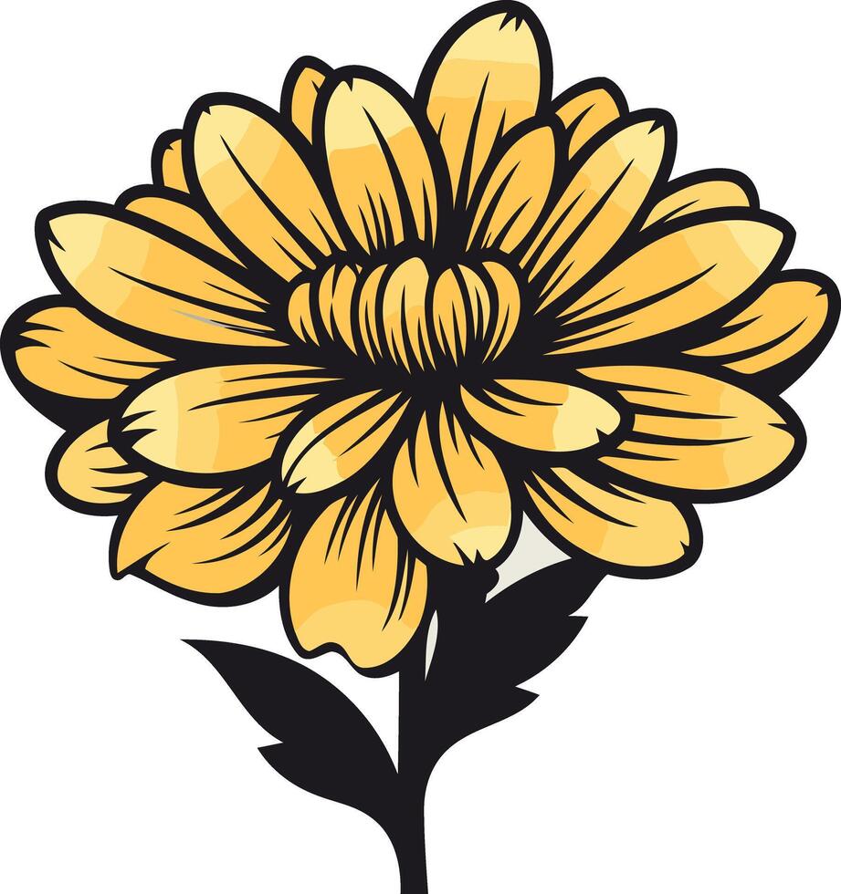 Beautiful Yellow Flower Illustration vector