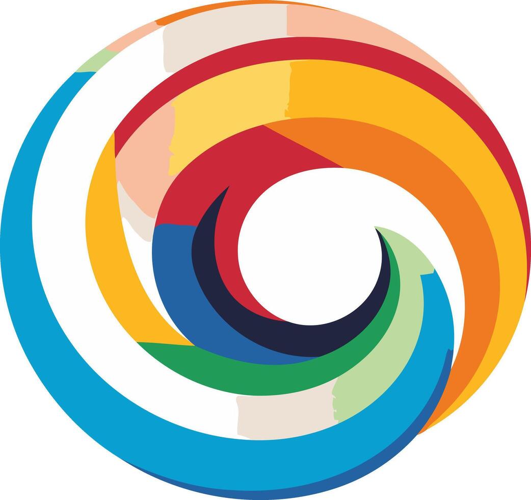 Abstract Swirling Colorful Circle vector