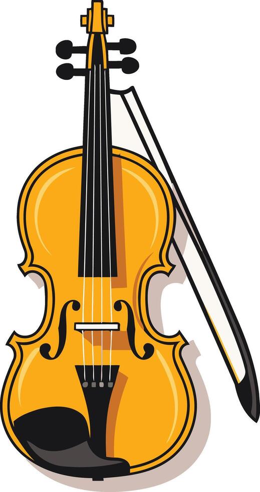 Violin and Bow on White Background vector